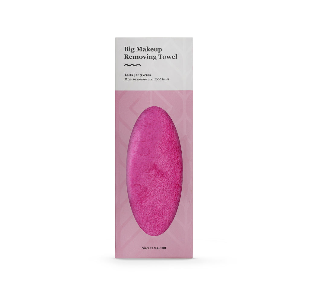 Big Microfiber Makeup Removing Towel – Pink