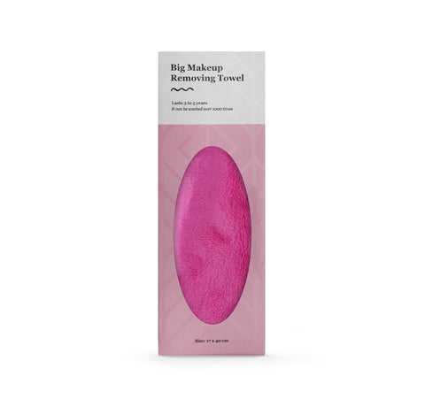 Big Microfiber Makeup Removing Towel – Pink