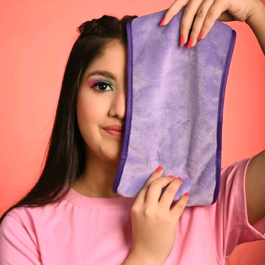 Big Microfiber Makeup Removing Towel – Light Purple