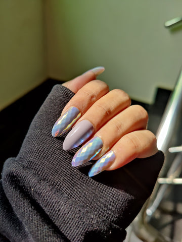Holographic Blue Grey (Coffin Shaped)