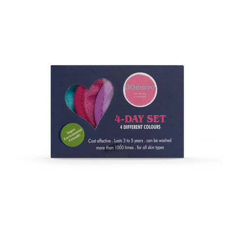 Microfiber Towel 4 Day Set- Four Different Colors