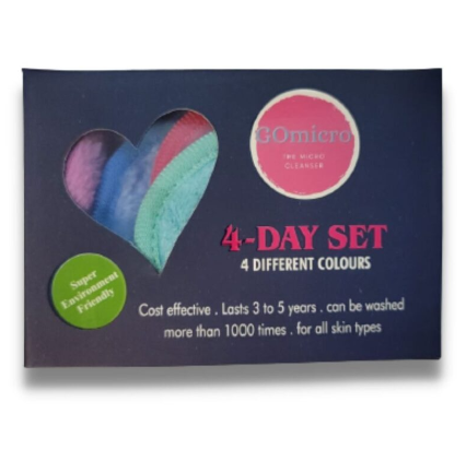 Microfiber Towel 4 Day Set- Four Different Colors